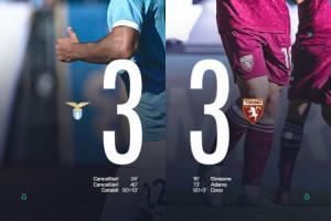 神剧情！都灵93分钟3-2准绝杀，拉齐奥103分钟点射3-3反绝平都灵